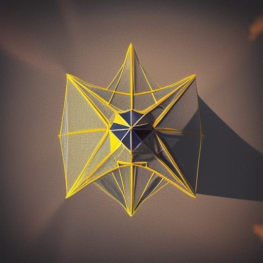 Star Tetrahedron Sends Love: Hyperrealistic Planet Art