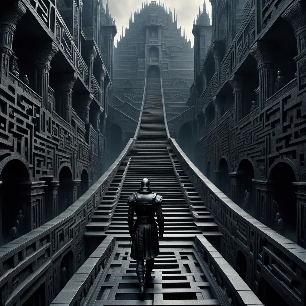 Cyborg Warrior in Dystopian Surrealism