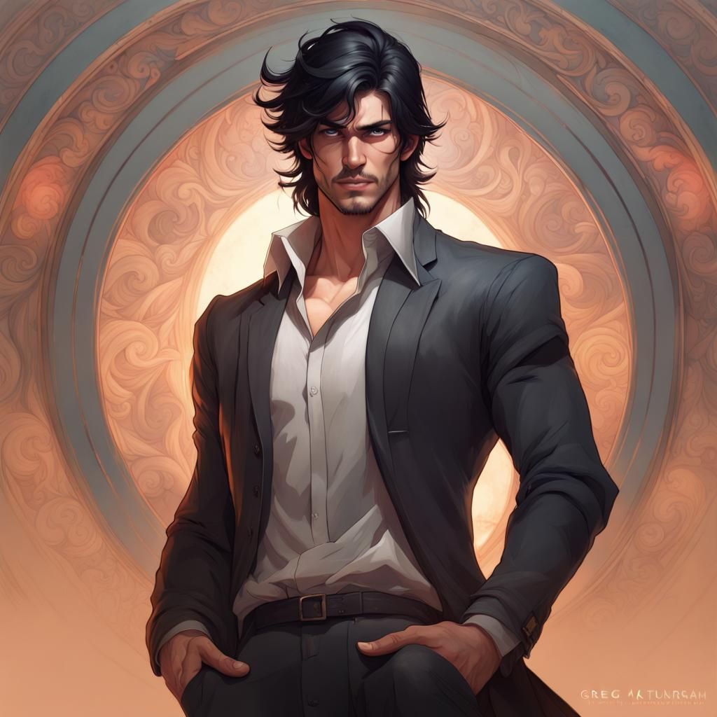 Arrogant Man Portrait in Hyperdetailed Digital Art Style