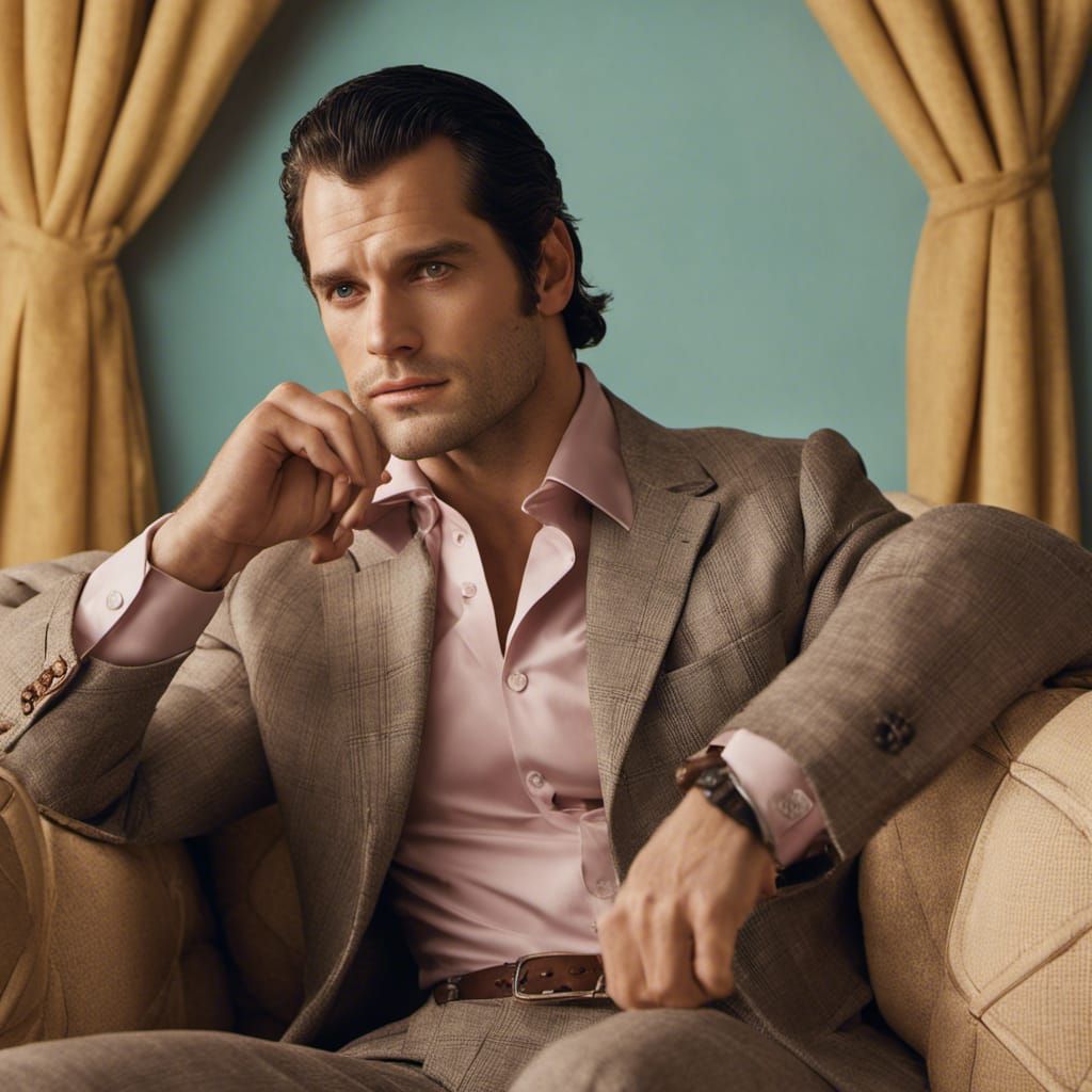 Geralt of Rivia Portrait in Wes Anderson Style