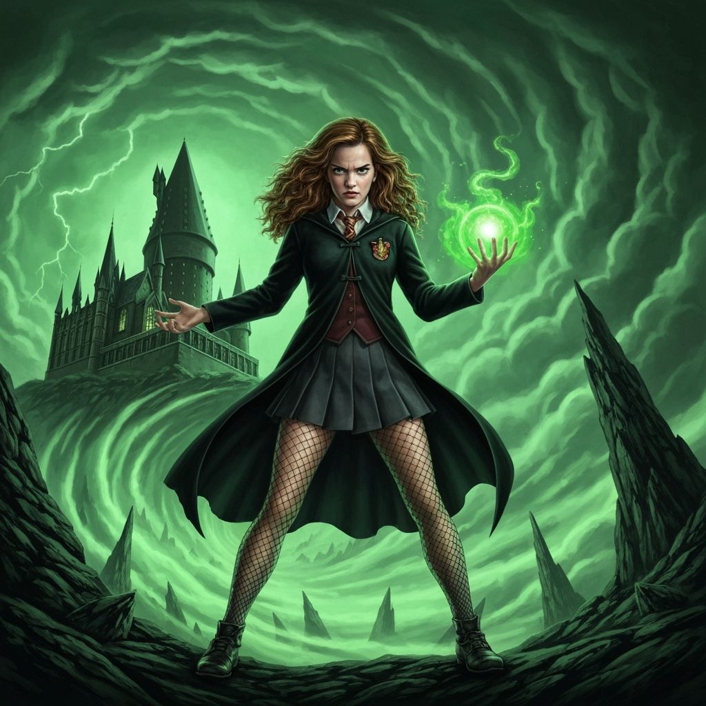 Hermione Granger as Wicked Witch in Fantasy Illustration Sty...