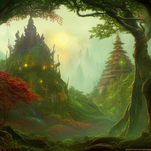 Small forest of magic, a little temple for the lesser known deities of the world.