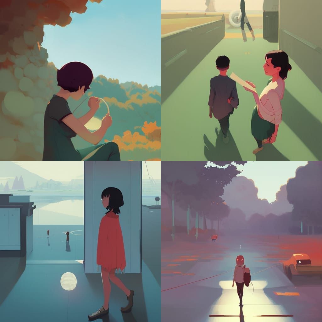 Contemplative Figure in Atmospheric Digital Art