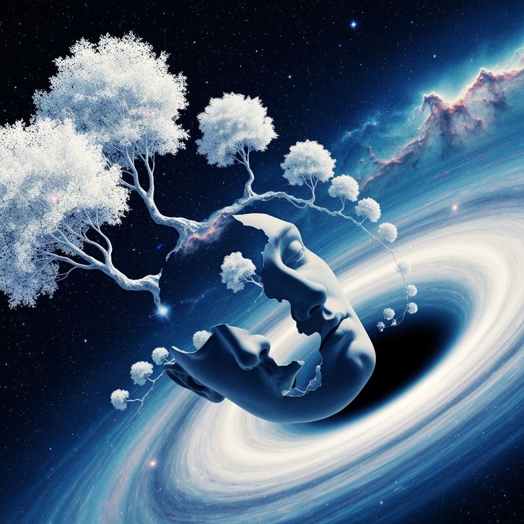 Fragmented Head Drifting into Black Hole with Cosmic Trees