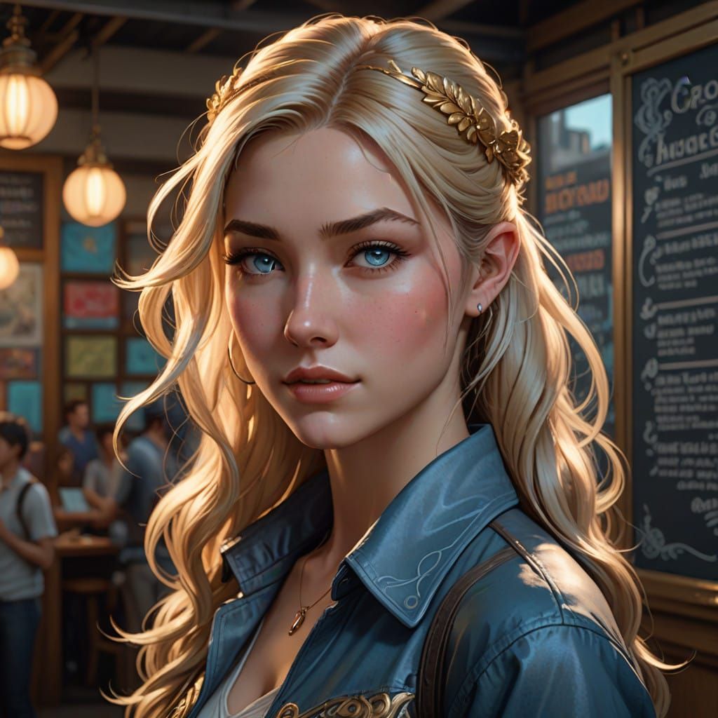 Luminous Teenage Girl Radiates Curiosity in Blurred School B...