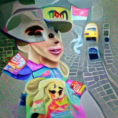 Pop Art Drag Queen in a Surreal City