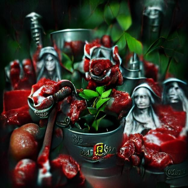 Bloody Roses in Overgrown Garden: Unreal Engine