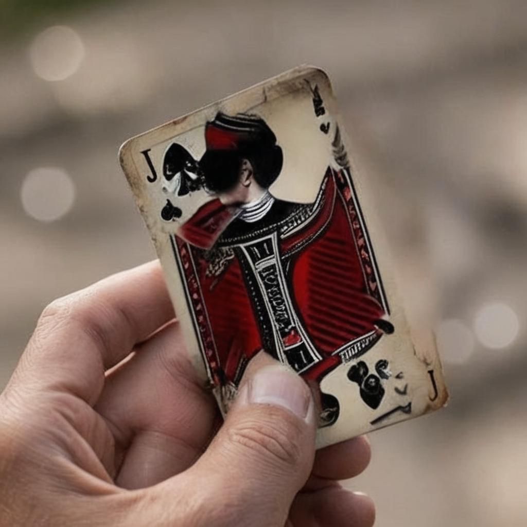 Playing Card Jack with Bullet Hole