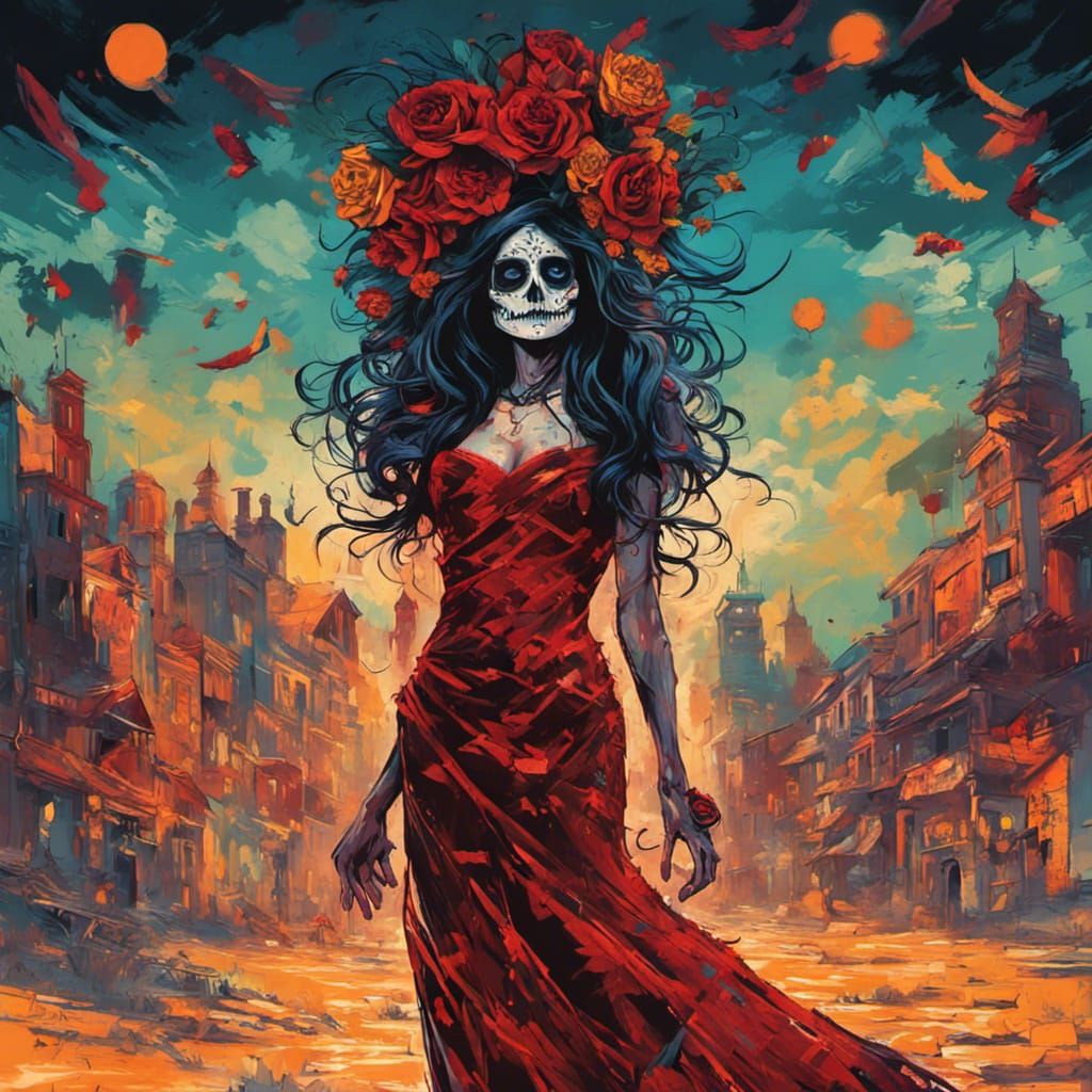 La Llorona in Día de los Muertos Style