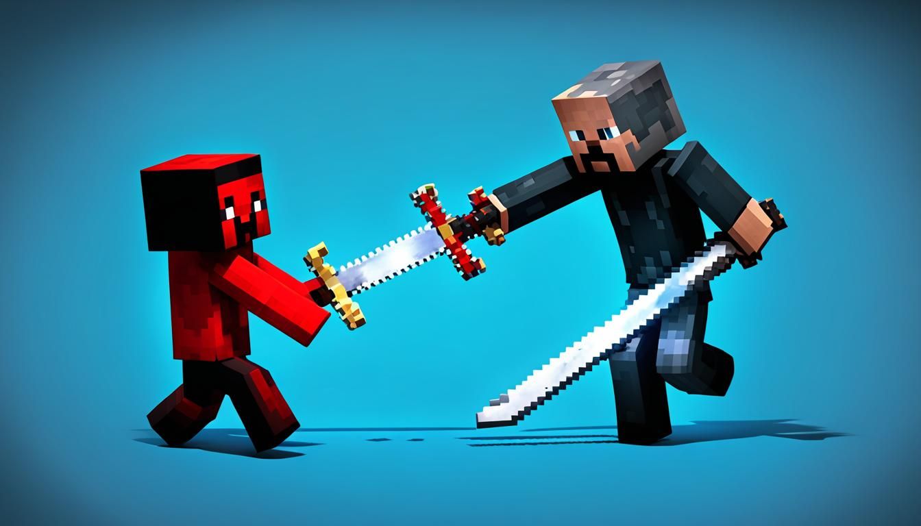 Red Stickman vs Steve: Epic 3D Sword Fight
