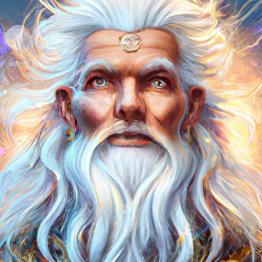 Albino Hippy Man Portrait in Digital Art Style