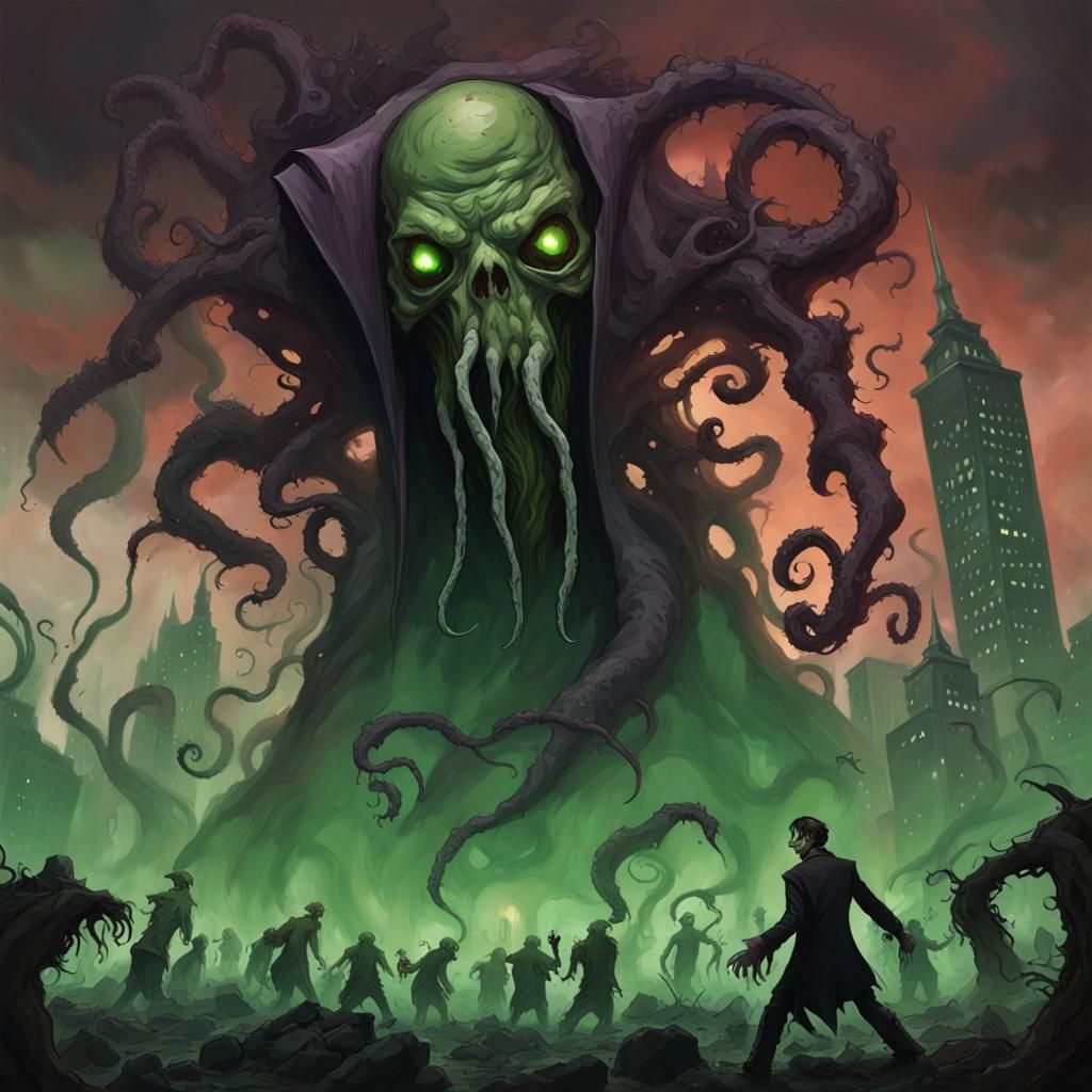 Eldritch Zombie Horde in a Wasted City