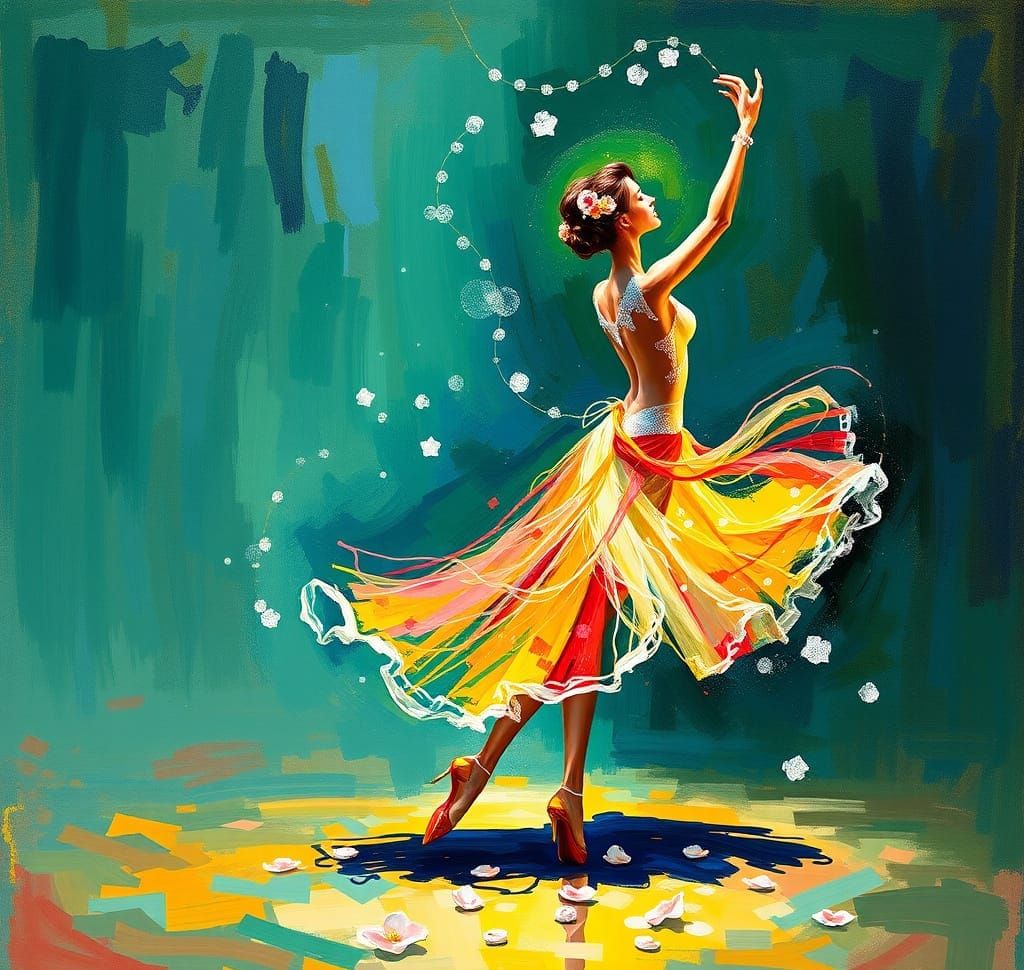 Impressionist Dancer in Pastel Colors