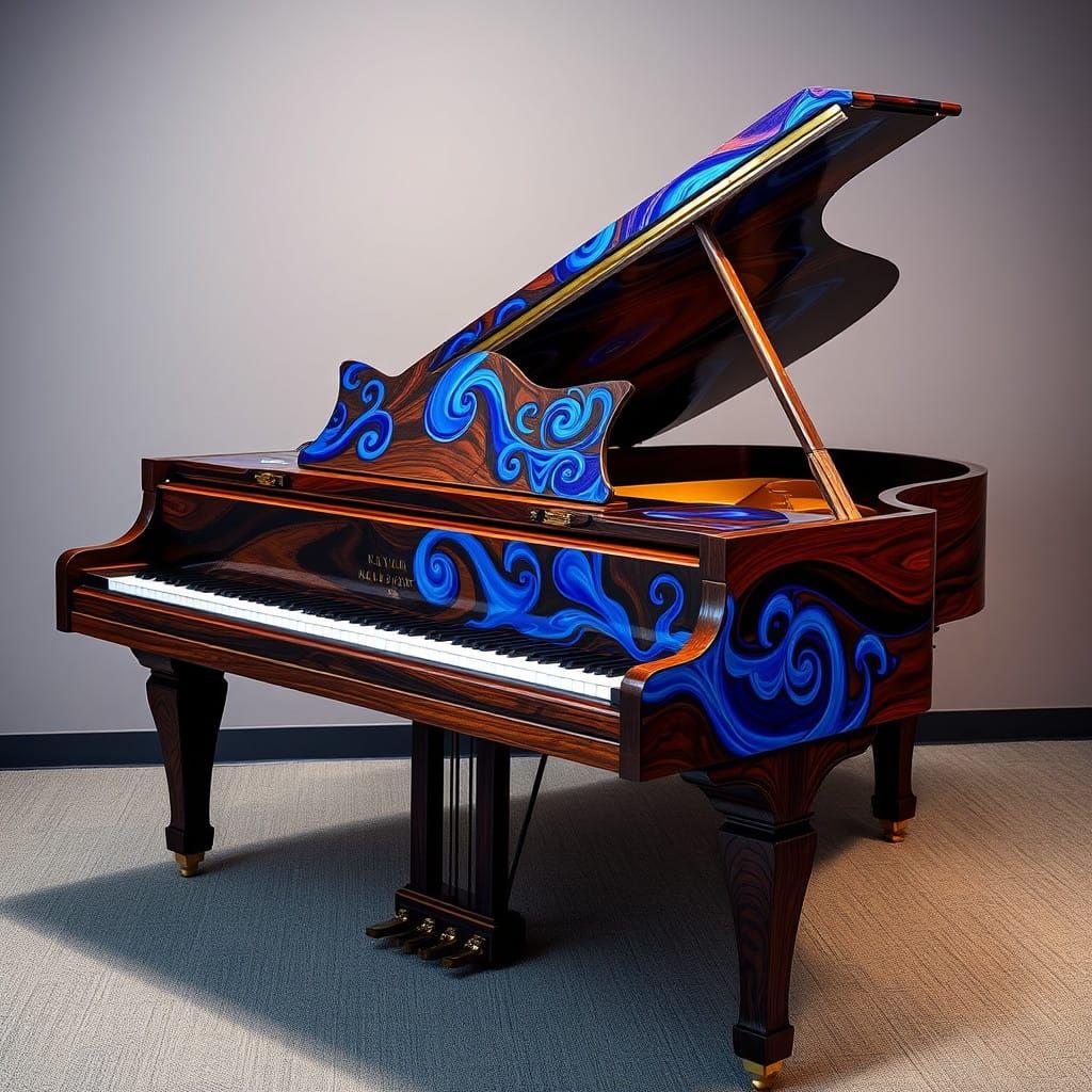Enchanted Piano in Art Deco-Pop Art Style