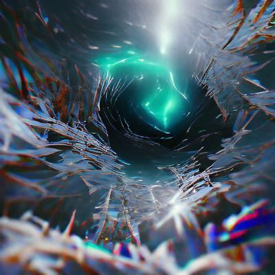 Emerald Supernova Black Hole in Ice Cavern