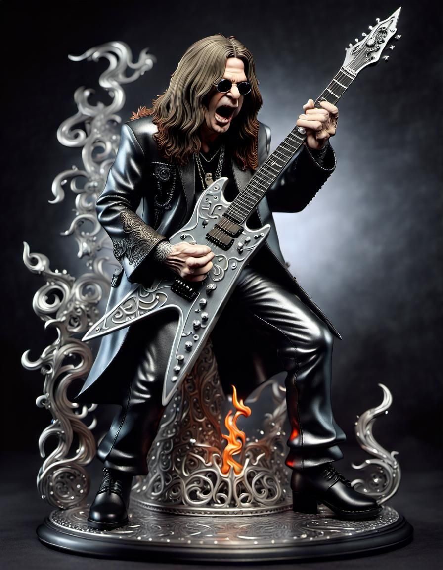 Ozzy Osbourne Intricate Metal Figurine in Filigree Style
