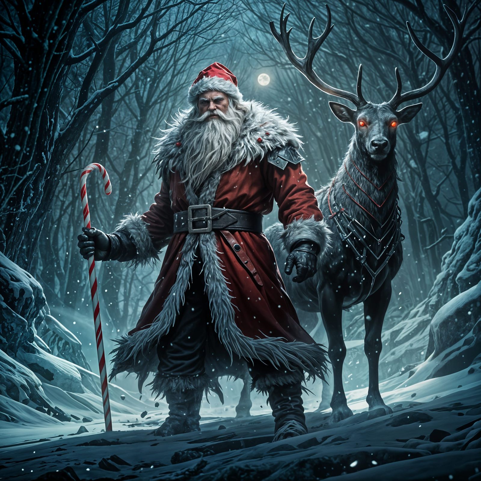 Dark Santa Claus Brings Holiday Terror in Fierce Icy Storm