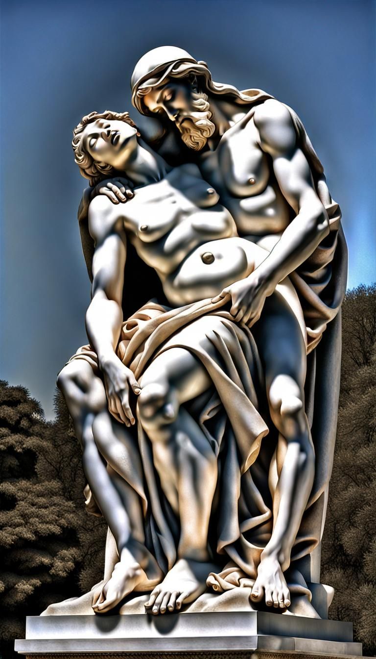 Michelangelo's Pietà Carved from Sparkling Ice