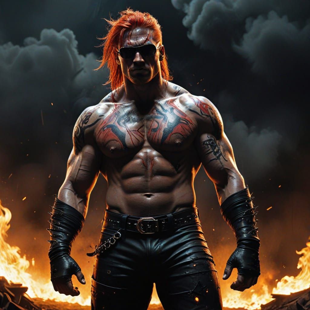 Gritty Comic Book Art of a Fierce Wrestler in a Post-Apocaly...