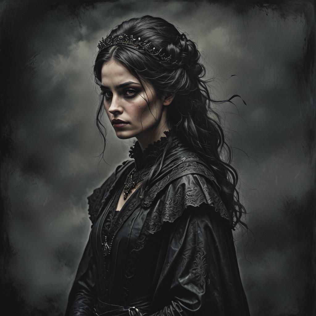 Dark and Moody Portrait of a Woman