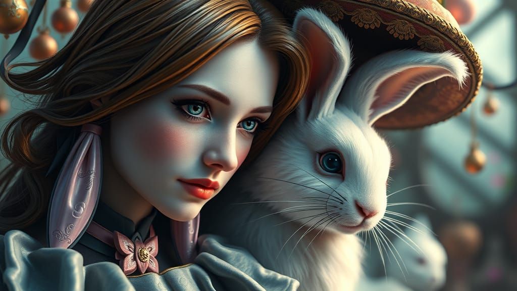 Surreal Wonderland Portrait in Triadic Colors