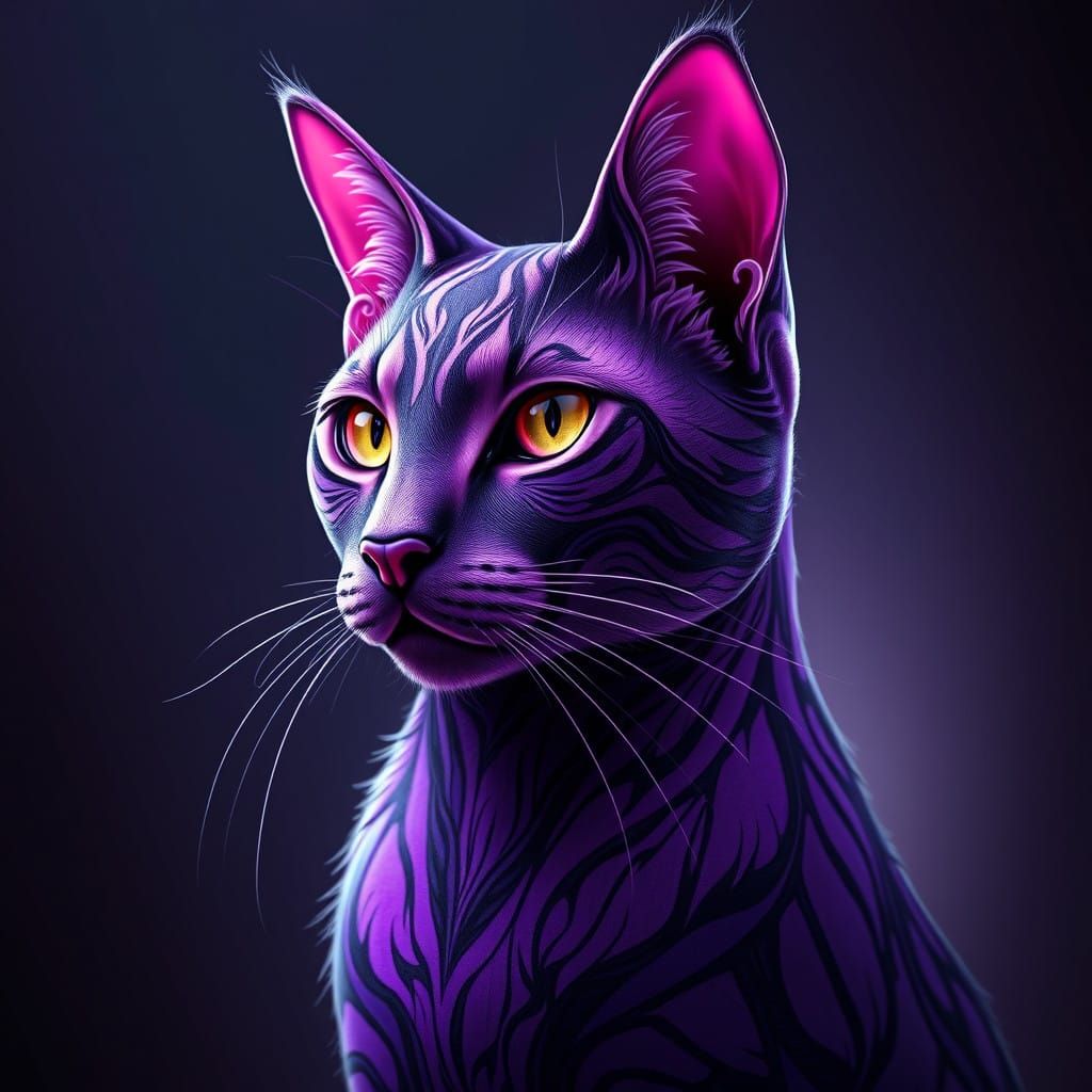 Graffiti Cat Illuminated by Dynamic Lighting