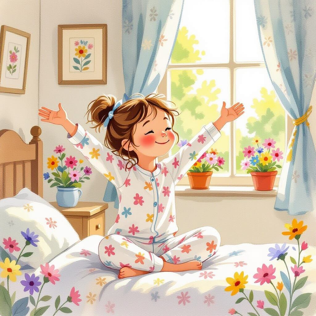 Cozy Girl Wakes Up in Sunny Beatrix Potter Bedroom
