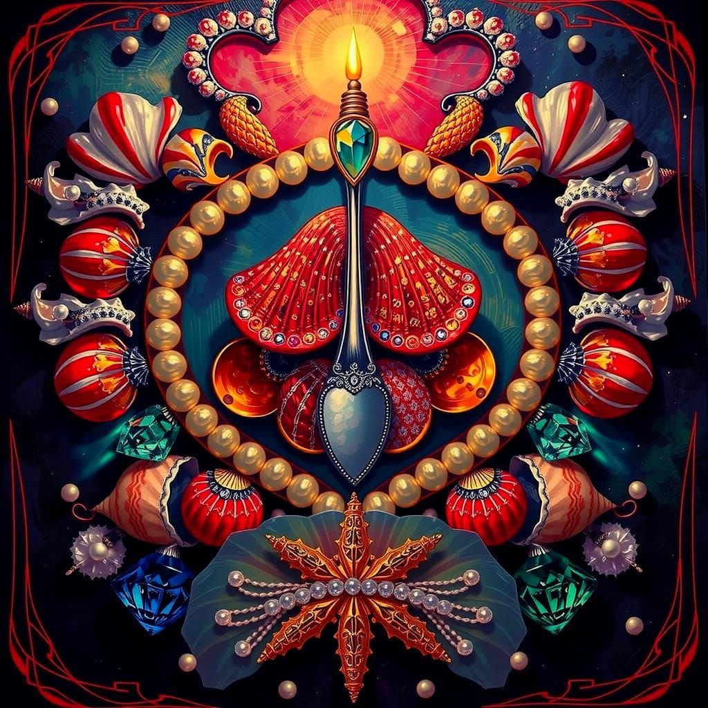 Hyperrealistic Gelato Colors with Pearls and Gemstones