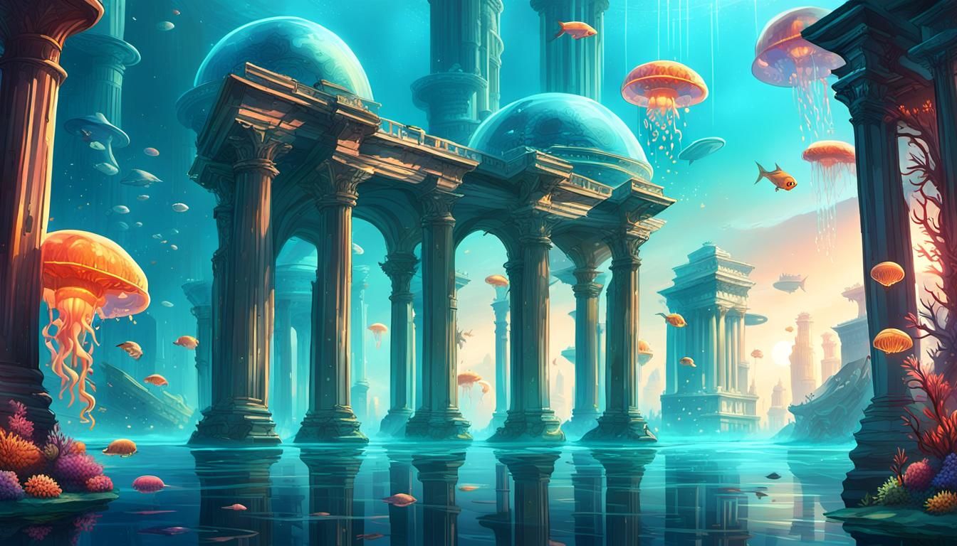 Futuristic Underwater City Concept Art