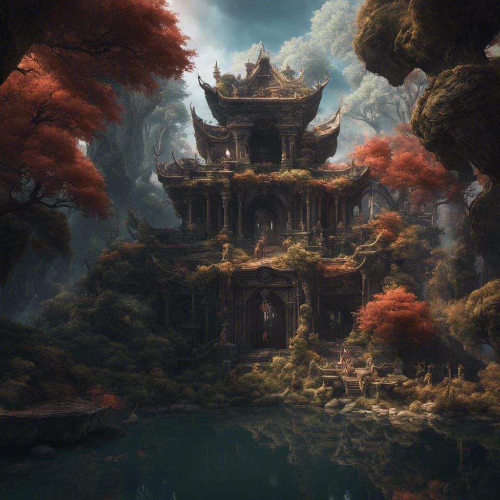 Three-Eyed Girl in Detailed Fantasy Art