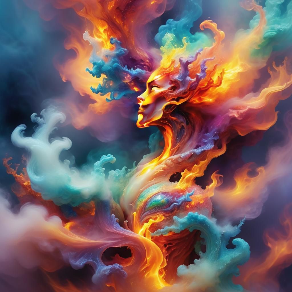 Surreal Elemental Embodiment in Fantasy Style
