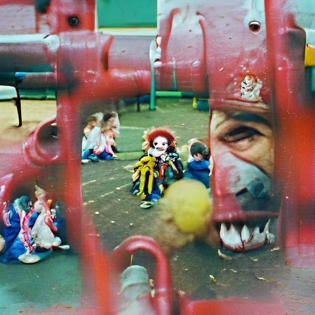Surreal Clown Portrait in Digital Art Style