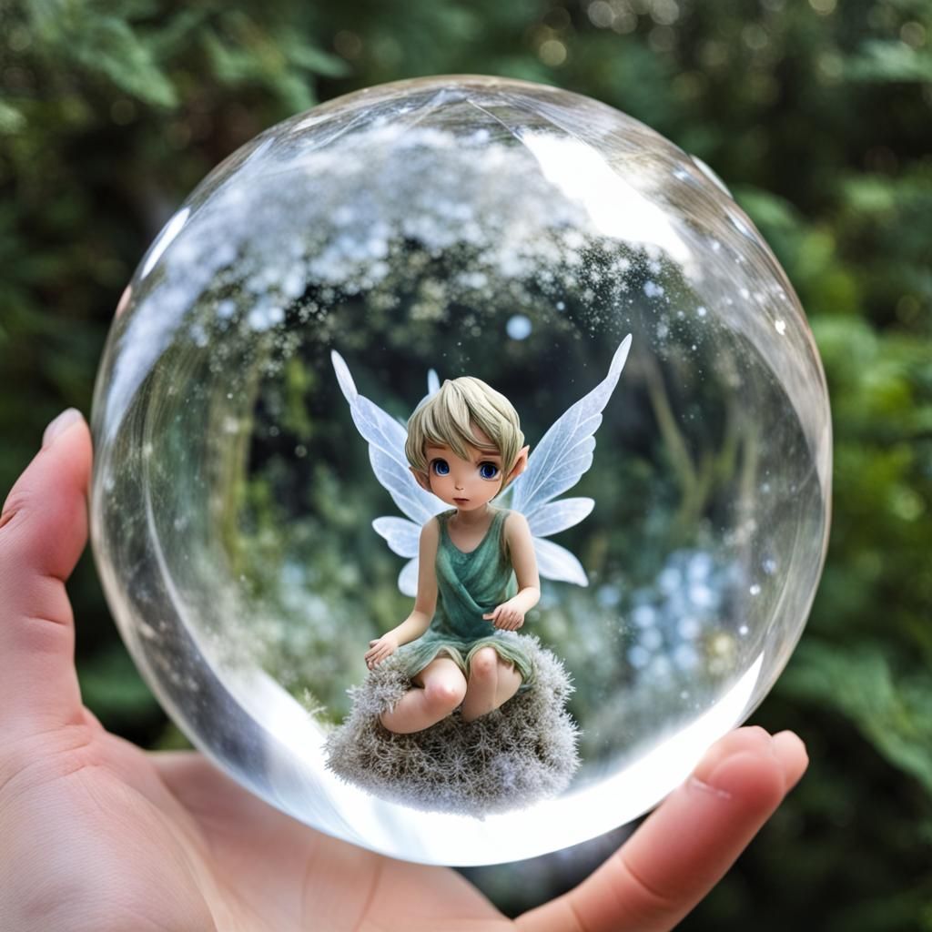Pixie Trapped Inside a Crystal Orb