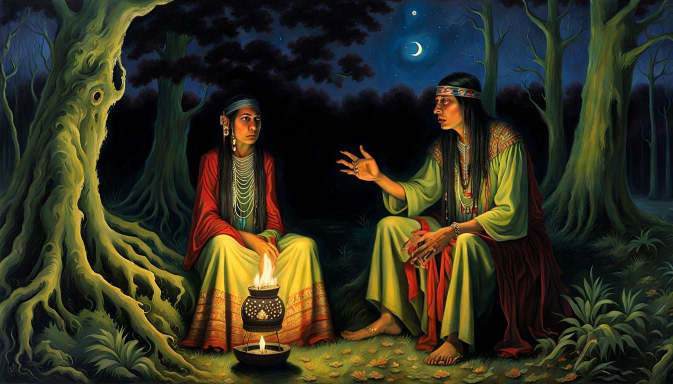 Gypsy Fortune Teller in Louisiana Bayou: Neo-Primitivism