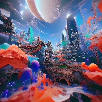 Metaverse in Space: Detailed Matte Painting
