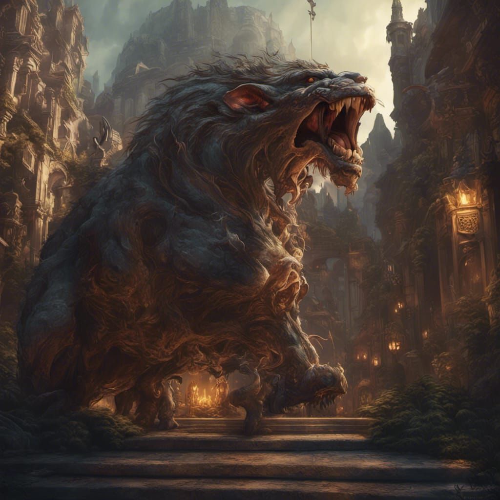 Hyperdetailed Chimera in Dark Fantasy Concept Art