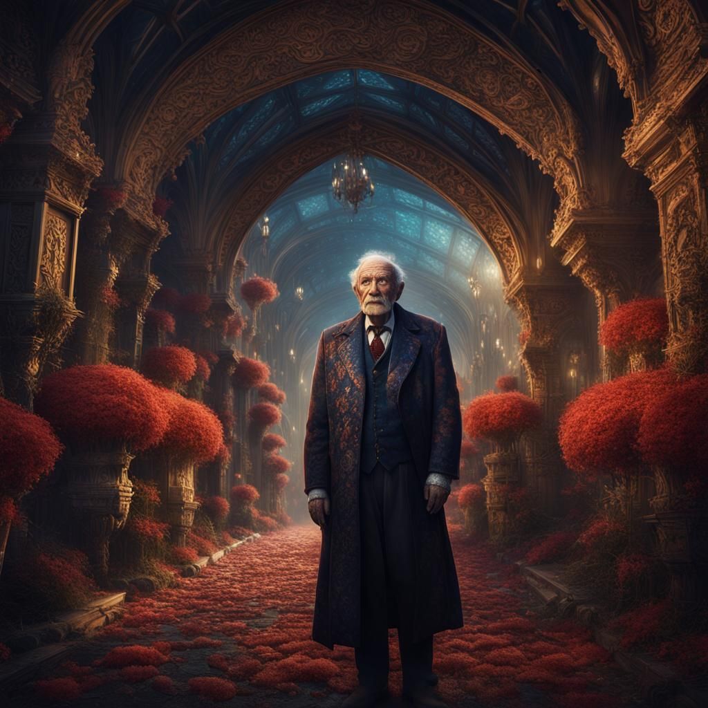 Elderly Spaceman's Love: A Detailed Matte Painting