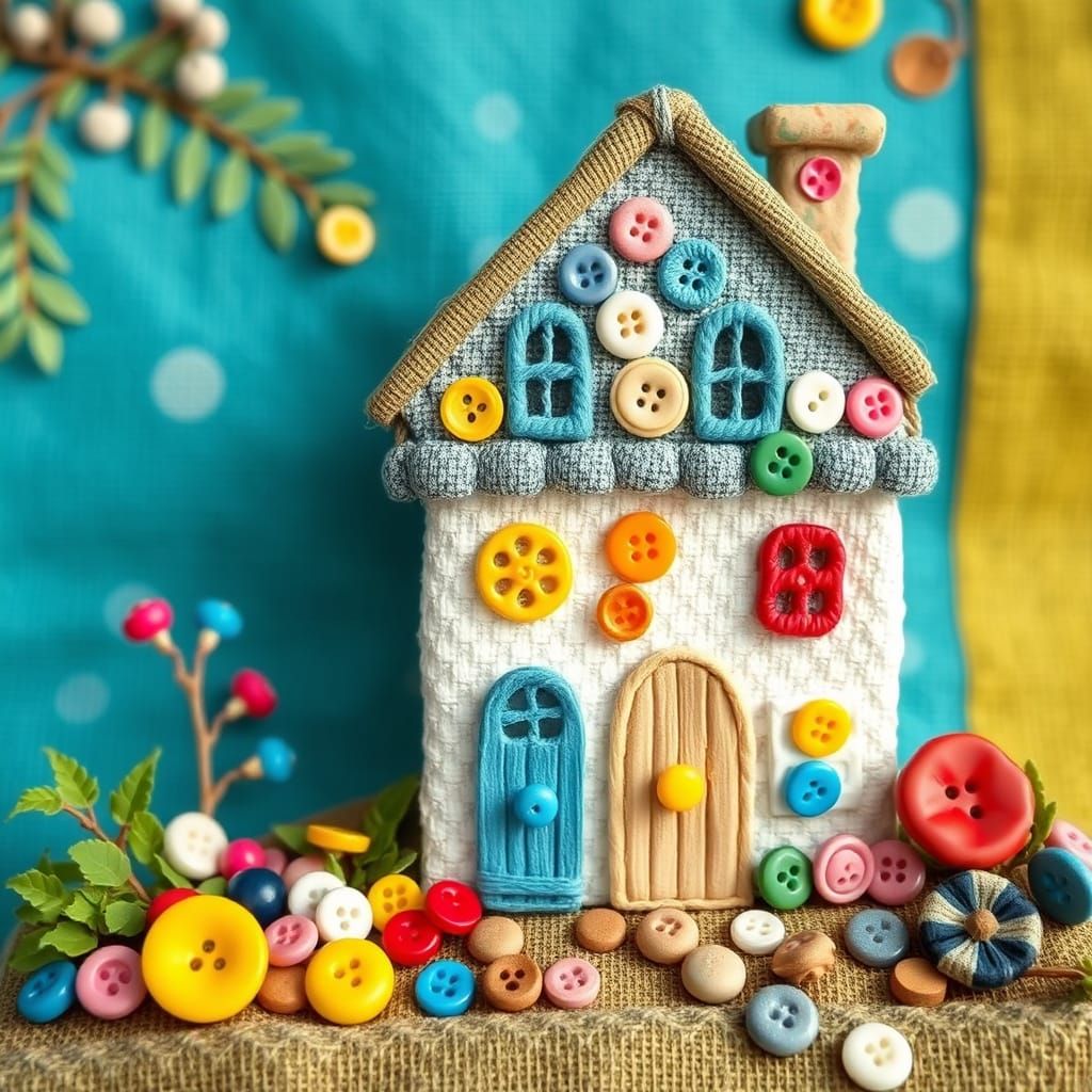 Colorful Fabric Button Villa