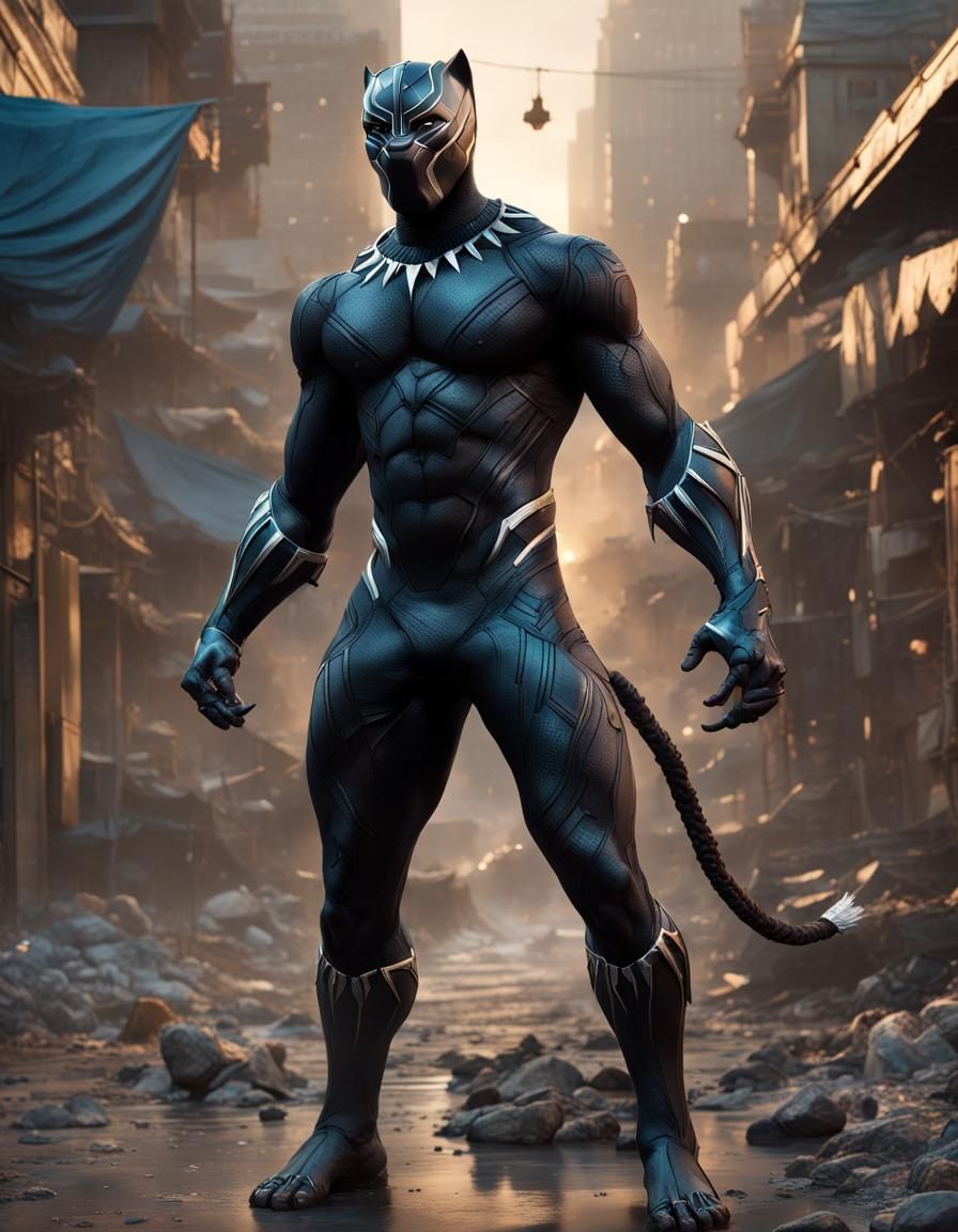 Hyperdetailed Black Panther Portrait in 4K