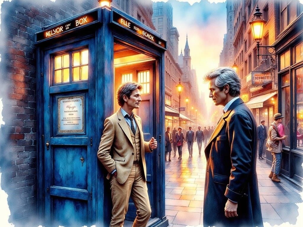 Fifth Doctor vs The Master in Comic Book Art