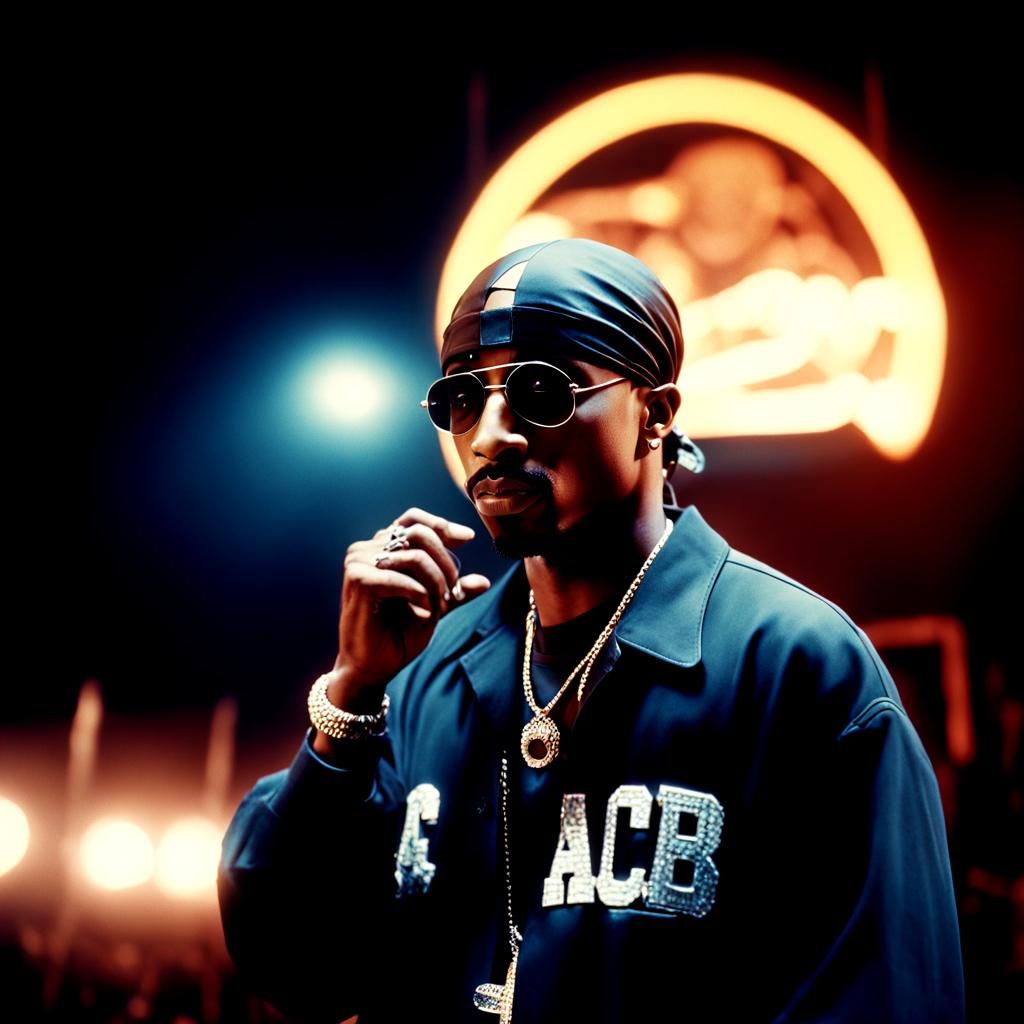 Cinematic Portrait of Tupac Shakur on Film