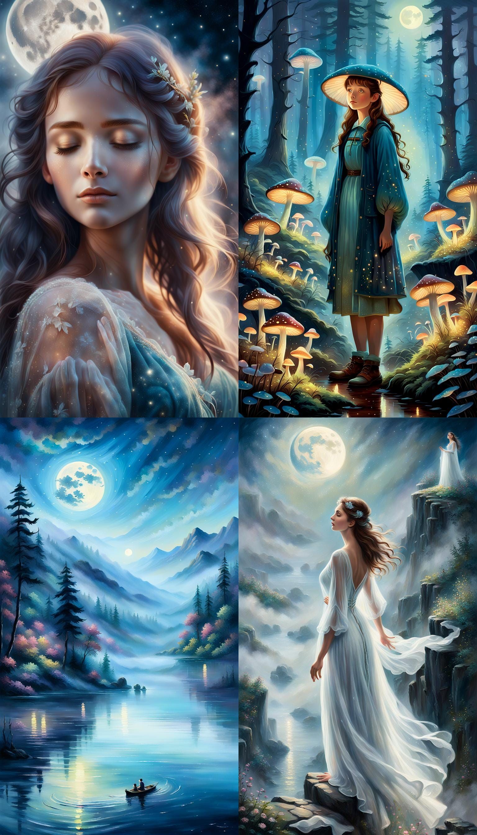 Ethereal Moon's Love in Hyperdetailed Fantasy Landscape