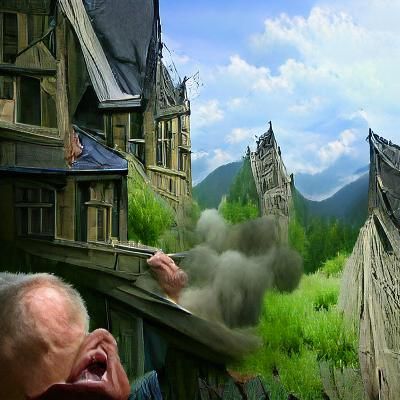 Uncle Vernon Confronts Harry Potter: Matte Painting