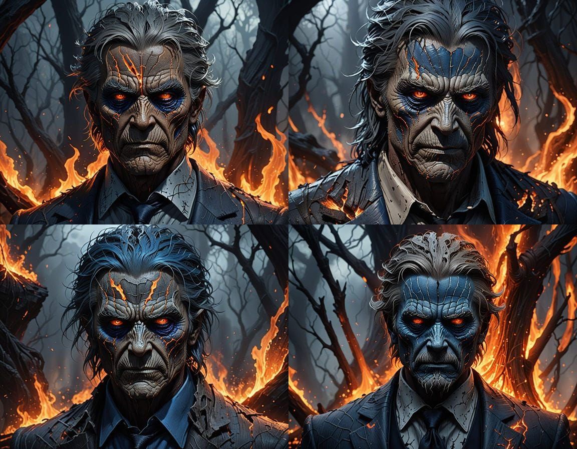 Ethereal Demon with Lava-Infused Skin and Cobweb Hair