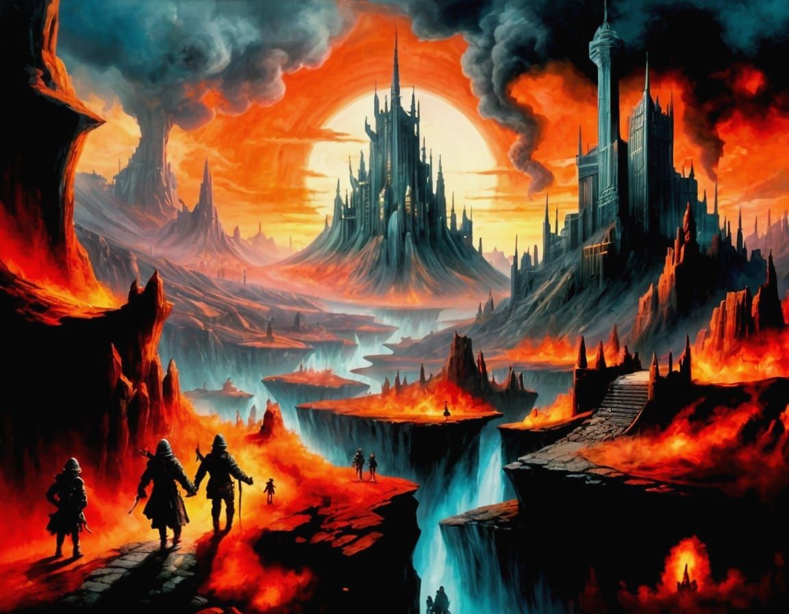 Utopian City Mural Contrasts Light and Shadow