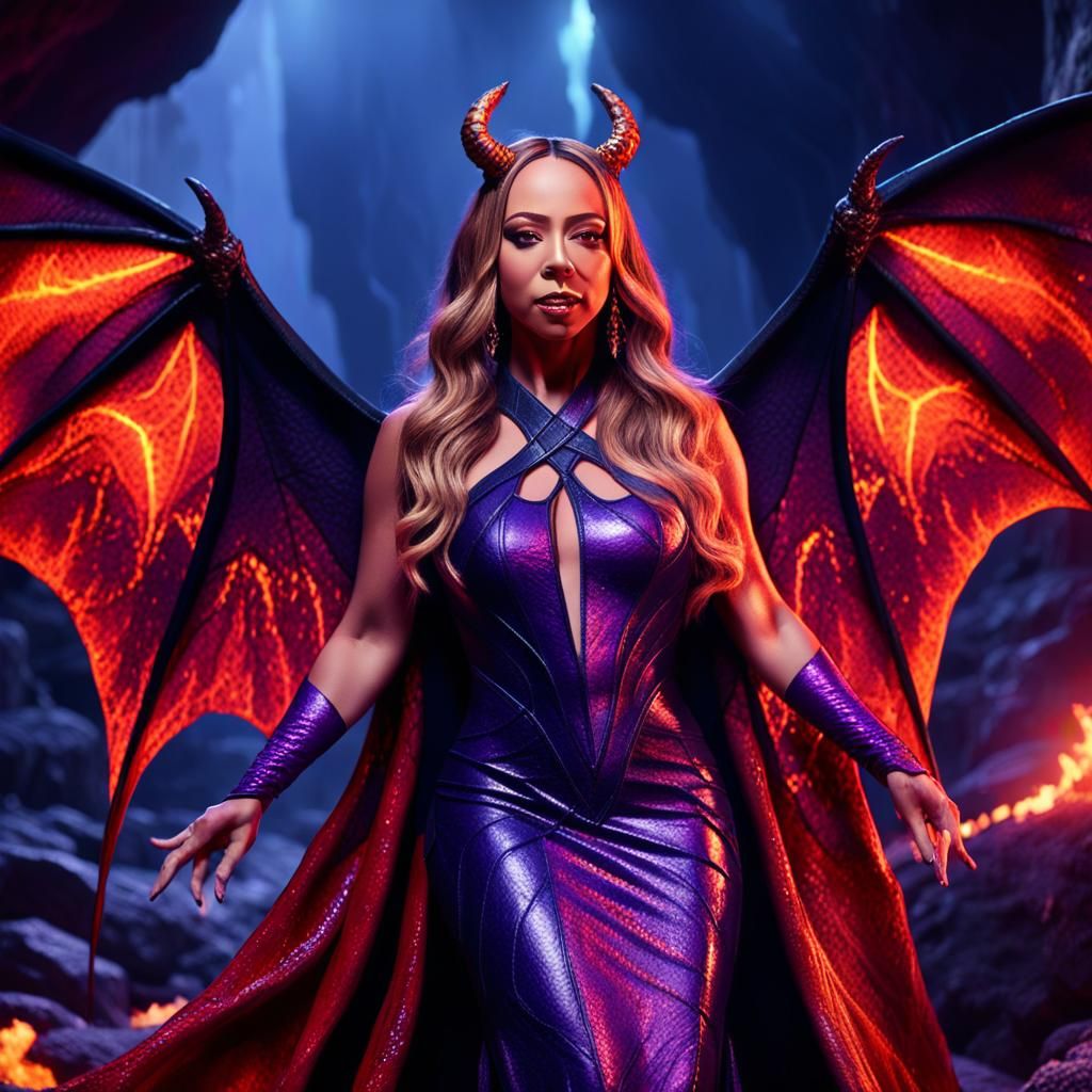 Mariah Carey as a Demonic Queen: Dark Fantasy Art