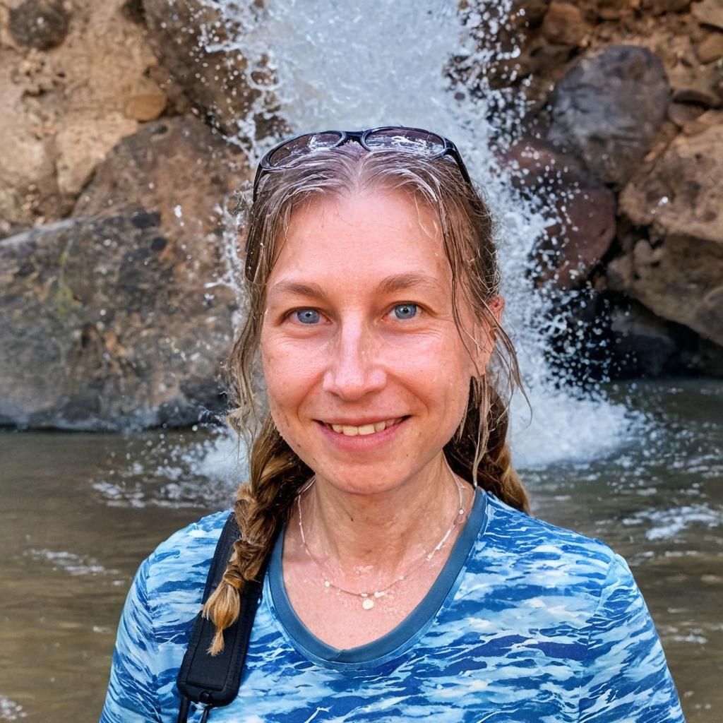 Standing Under Ocean Waves in a Dramatic Scene