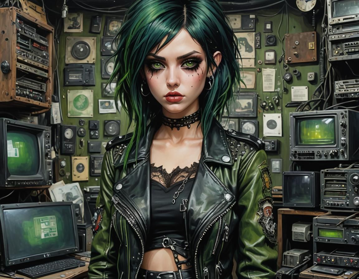 Punk Woman Portrait in Post-Apocalyptic World