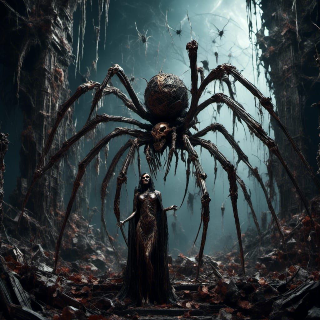 Spider God and Goddess in Dark Fantasy Art