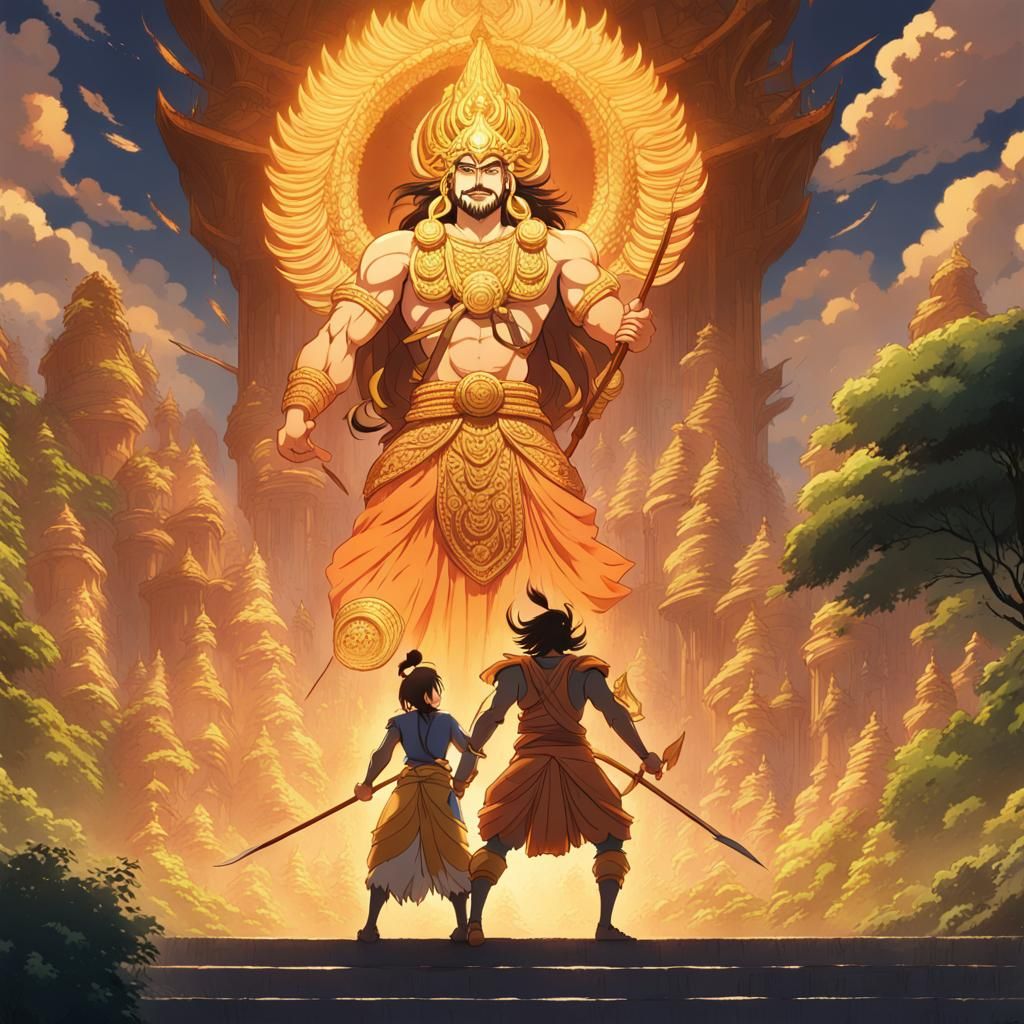 Lord Ram vs Ravan: Studio Ghibli Anime Key Visual